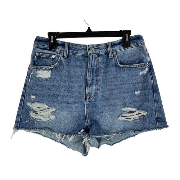 Lover + Friends shorts blue denim Jack distressed - Picture 1 of 3